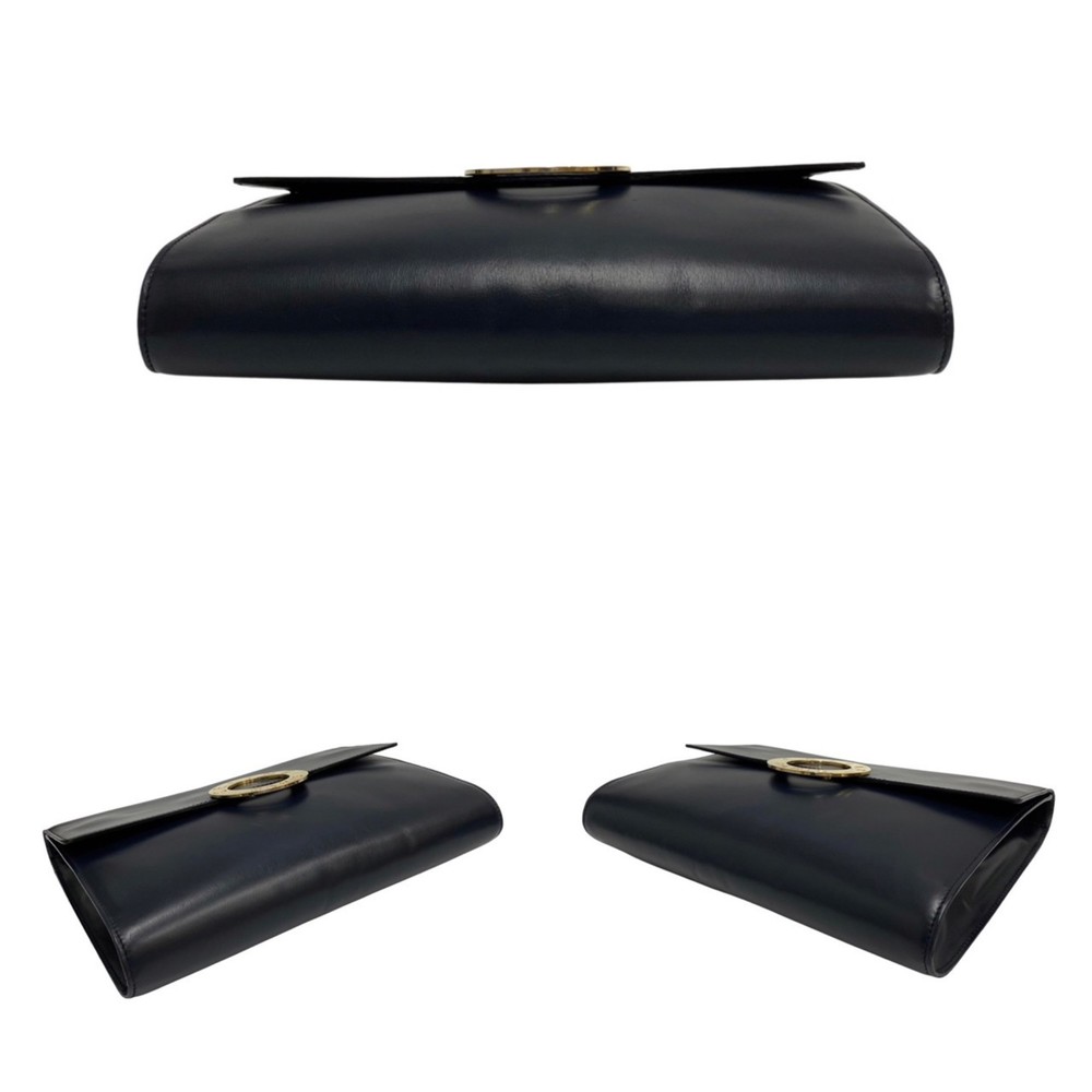 CELINE Circle Logo Metal Fittings Calf Leather Genuine 2way Shoulder Bag Poch... - Picture 6 of 10
